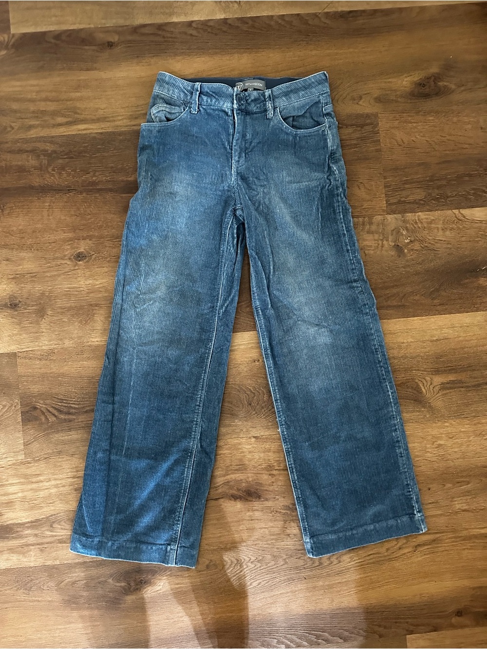 Wit & Wisdom Women's High Rise Wide Leg Pants in Faded Blue Corduroy